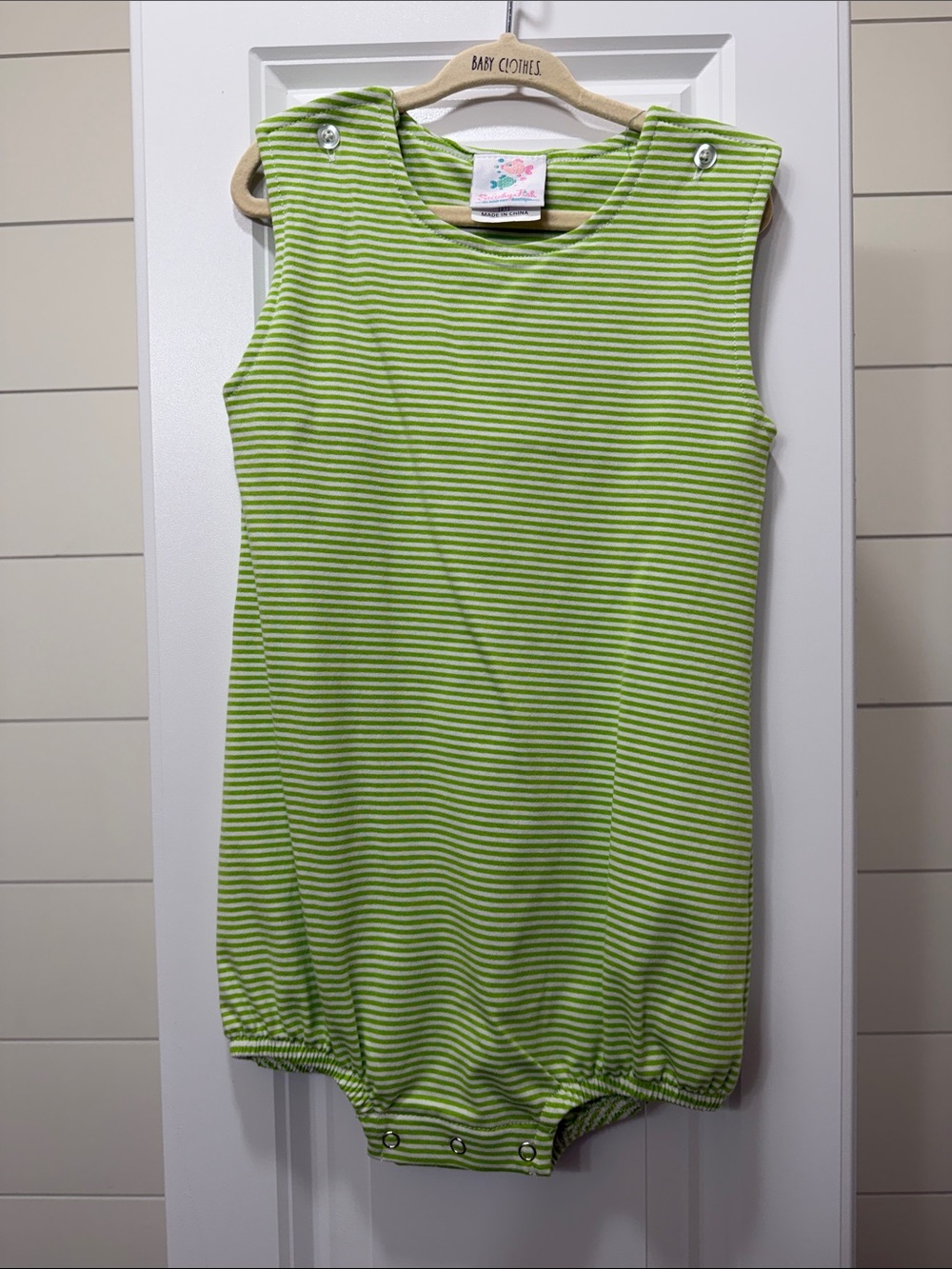 Green Striped Baby One-Piece Bodysuit
